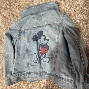 GAP Light Blue Denim Jacket with Mickey Mouse Patch